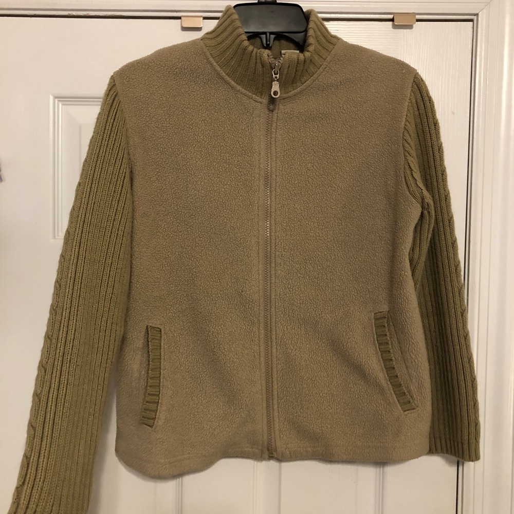 Fuzzy Grandma Jacket Knit Sweater Sleeves